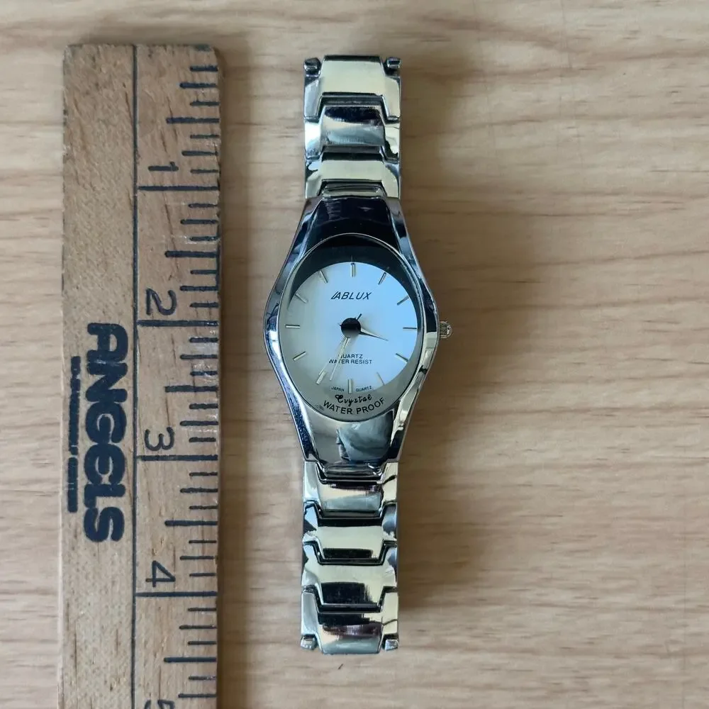 LABLUX Silver Tone White Dial Bracelet Watch
